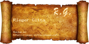 Rieger Gitta névjegykártya